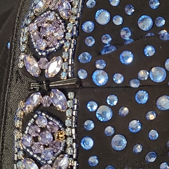 Morilee Madeline Gardner Beautiful Dress Black blue stones, Size 00 - Picture 10 of 12
